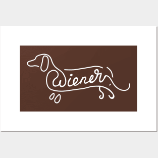 Weiner Dog Dachshund Dog Breed Cute Simple Hot Dog Lover Posters and Art